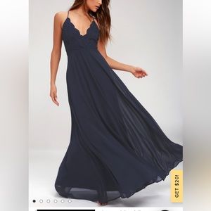 Lulu’s Madalyn Navy Blue Lace Maxi Dress